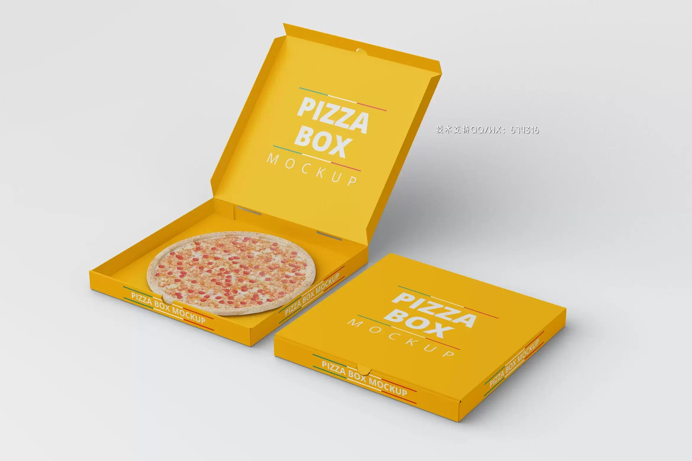 比萨饼盒模型样机 (PSD,PDF)免费下载