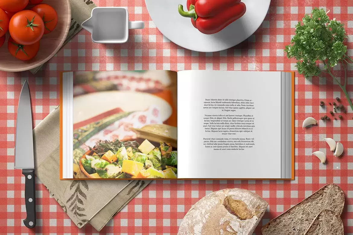 高品质的厨房场景书籍装帧VI设计样机展示模型mockups免费下载插图6