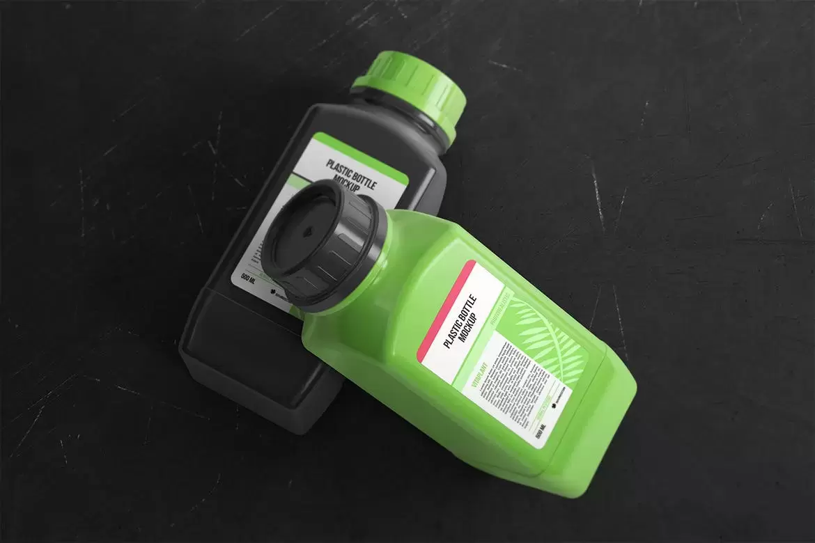 高品质的时尚高端方形塑料瓶包装设计VI样机展示模型mockups免费下载插图3
