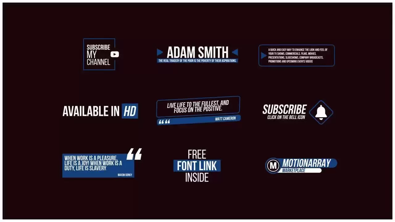 9个现代企业全屏标题动画AE模板视频下载-附音频插图