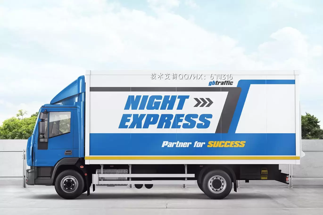 高品质的货车卡车车体广告设计VI样机展示模型mockups免费下载插图