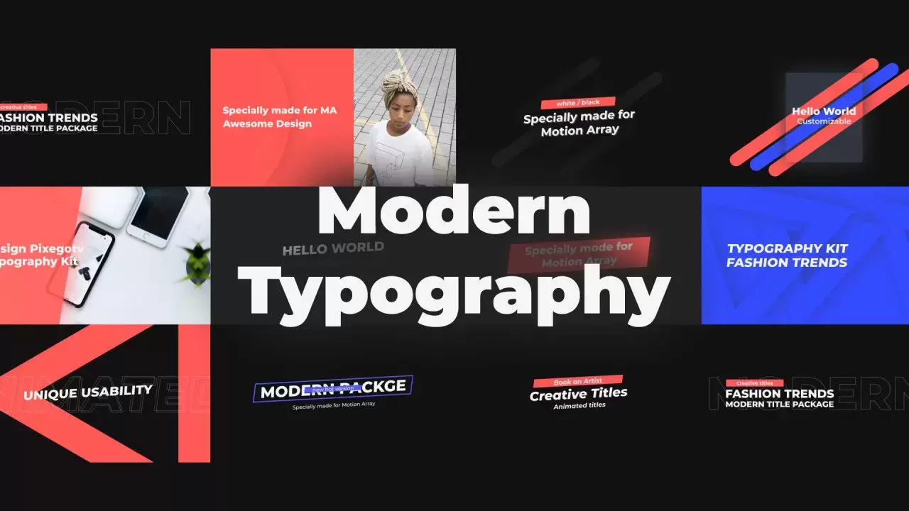 11个现代字体全屏标题AE模板视频下载插图
