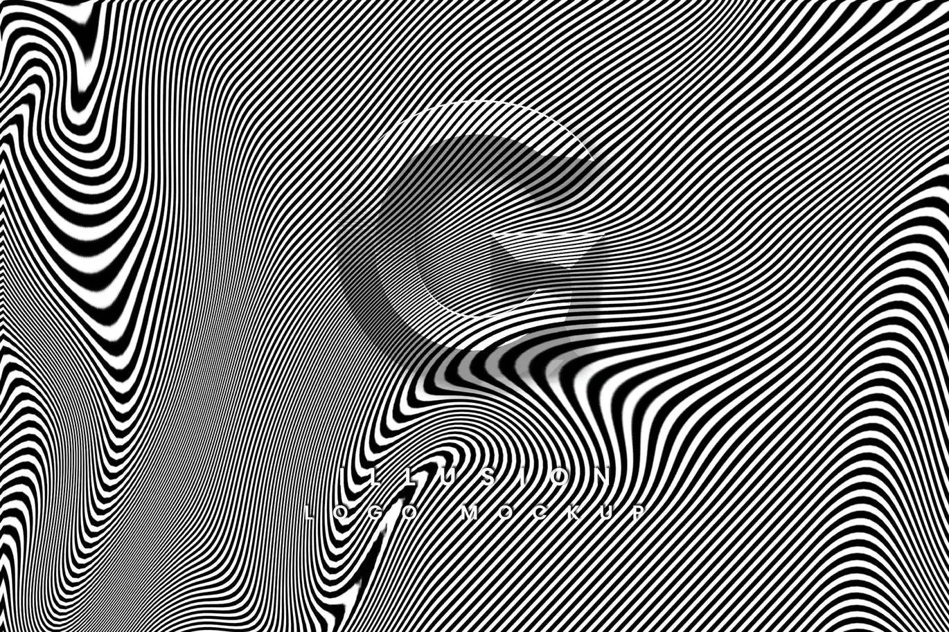 个性波浪幻觉logo标志设计VI展示模型mockups免费下载