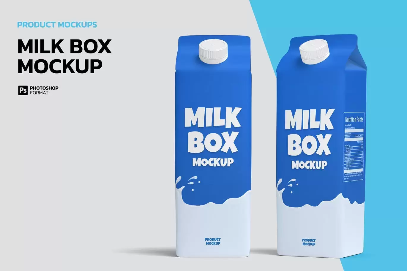 高品质的牛奶饮料包装设计VI样机展示模型mockups免费下载插图