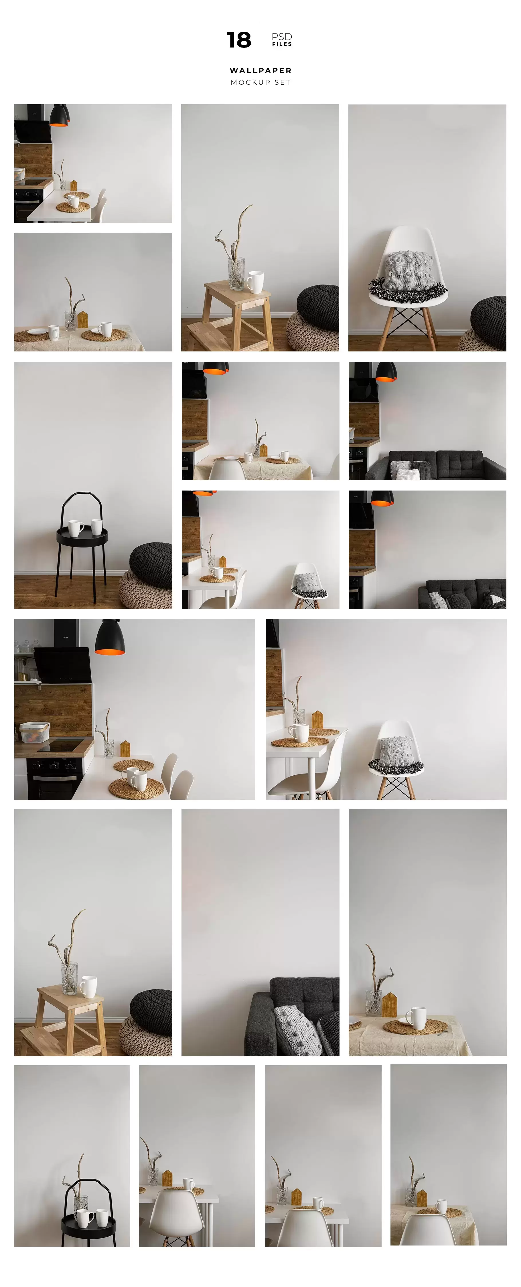 家居室内场景墙纸艺术图案展示样机[2.69GB,PSD]免费下载插图7