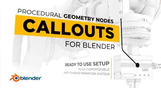 Blender预设-呼叫指示线动画资产 Procedural Geometry Nodes Callouts插图