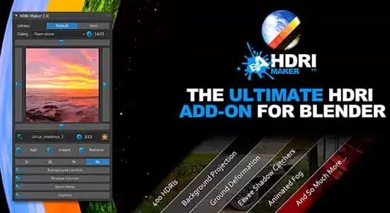 Blender插件-模拟制作HDRI环境场景效果 HDRI Maker v3.0.118+预设库