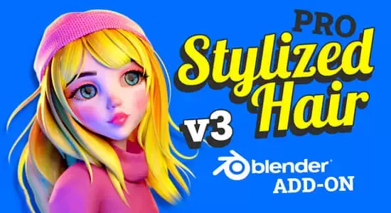 Blender插件-卡通头发制作工具 Stylized Hair PRO V3.14