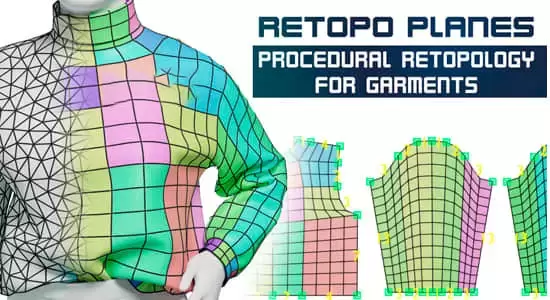 Retopo Planes V1.2 布料衣服模型重拓扑Blender插件插图