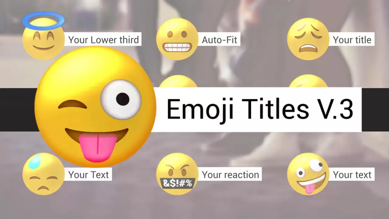 9个酷炫有趣创意的表情符号标题动画AE工程-附音频插图