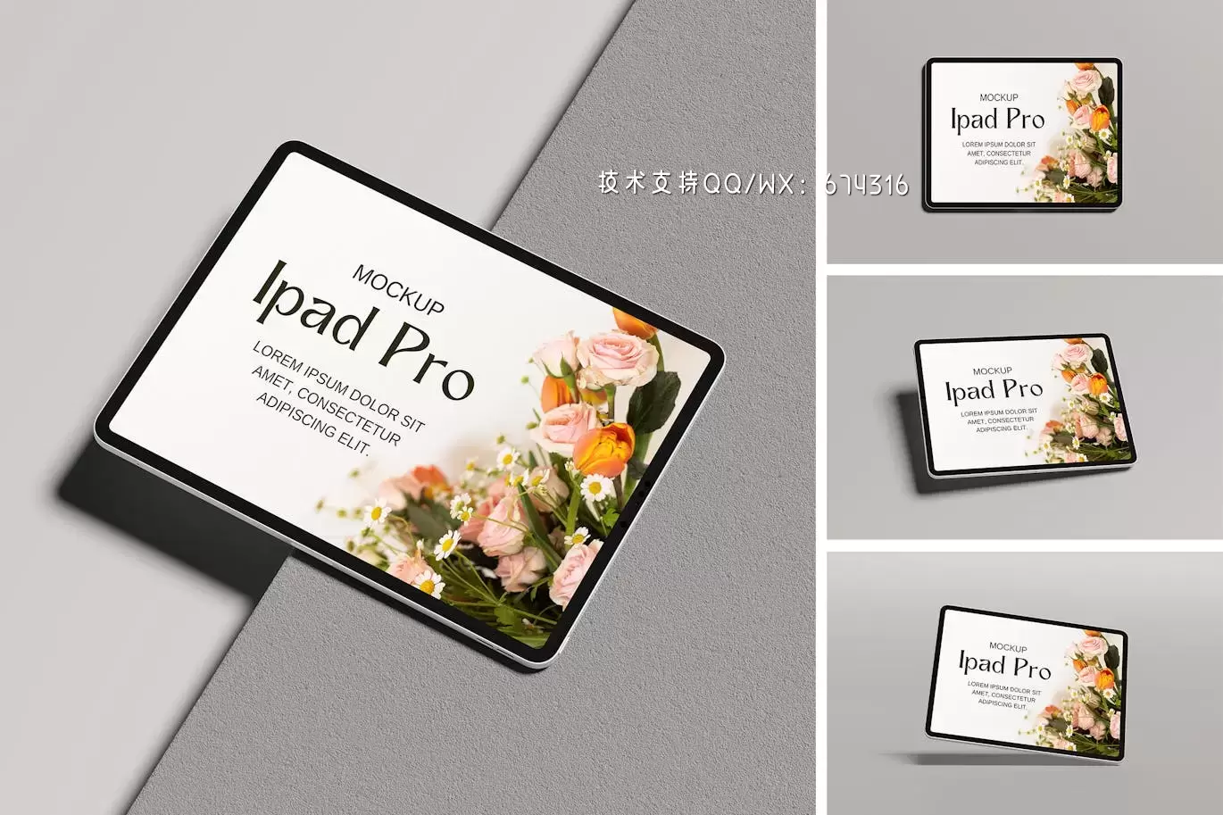 iPad Pro 样机 (PSD,PDF)免费下载