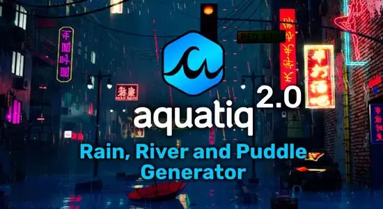 Blender插件-三维水流喷泉大海瀑布特效预设 Water Library Aquatiq V2.0.0