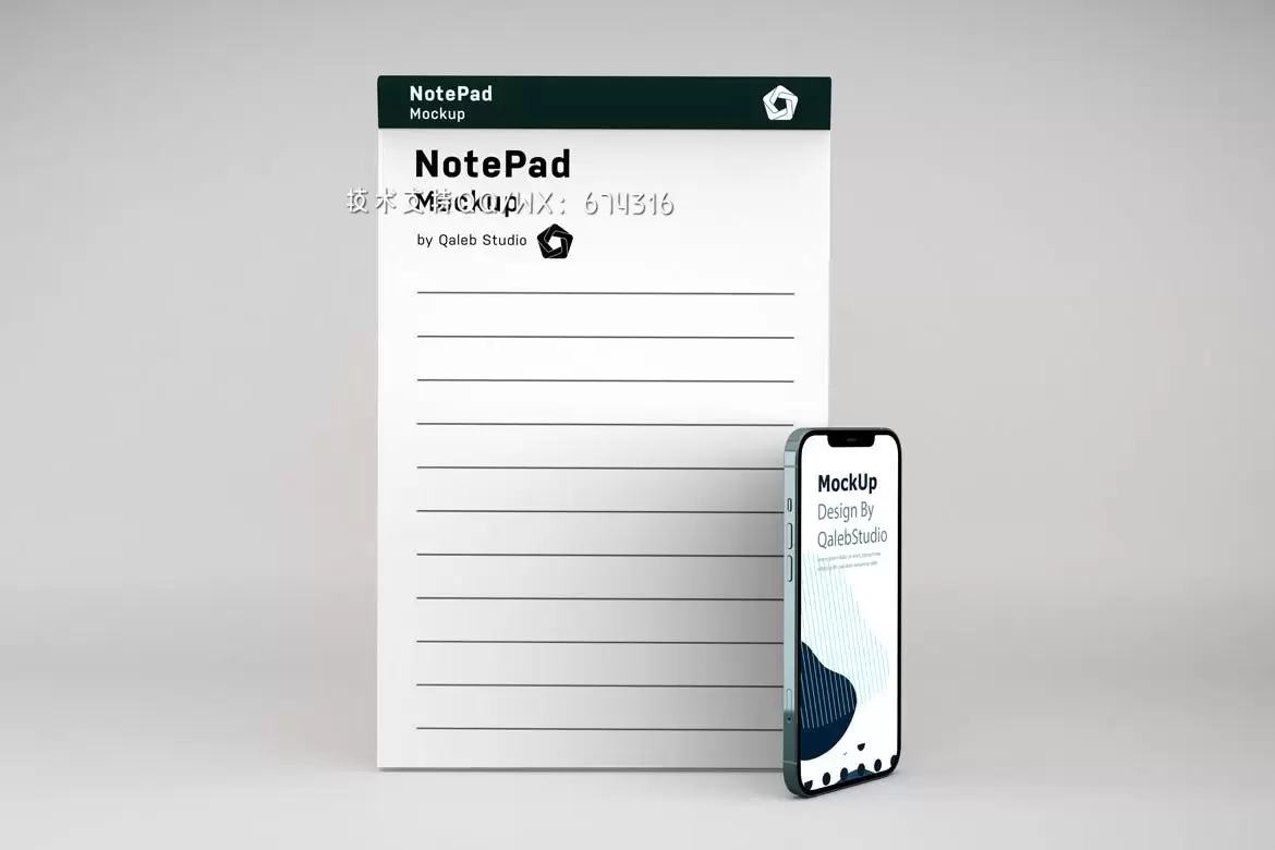 NotePad和iPhone 12 APP UI样机展示模型mockups免费下载插图4