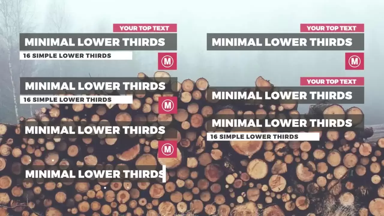 16个干净的字幕条动画AE模板