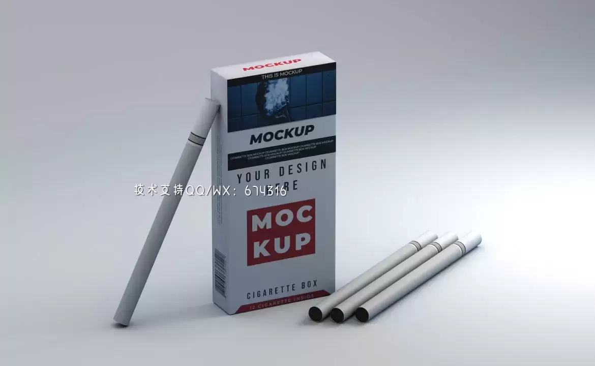 高品质的烟盒包装设计VI样机展示模型mockups插图1