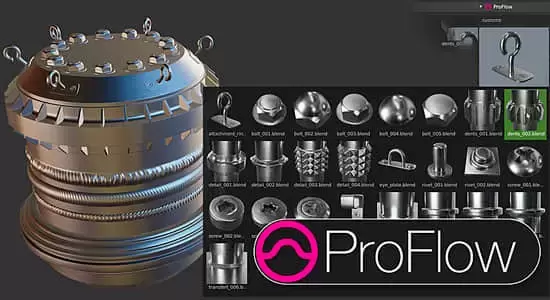 ProFlow V0.1.4 模型焊接螺丝模具Blender插件插图