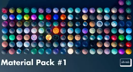 128种材质纹理贴图资产包Blender预设 Alt Tab 128 Materials Pack插图