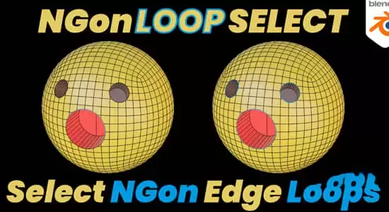 线条边缘选择Blender插件 Ngon Loop Select V3.0.0插图