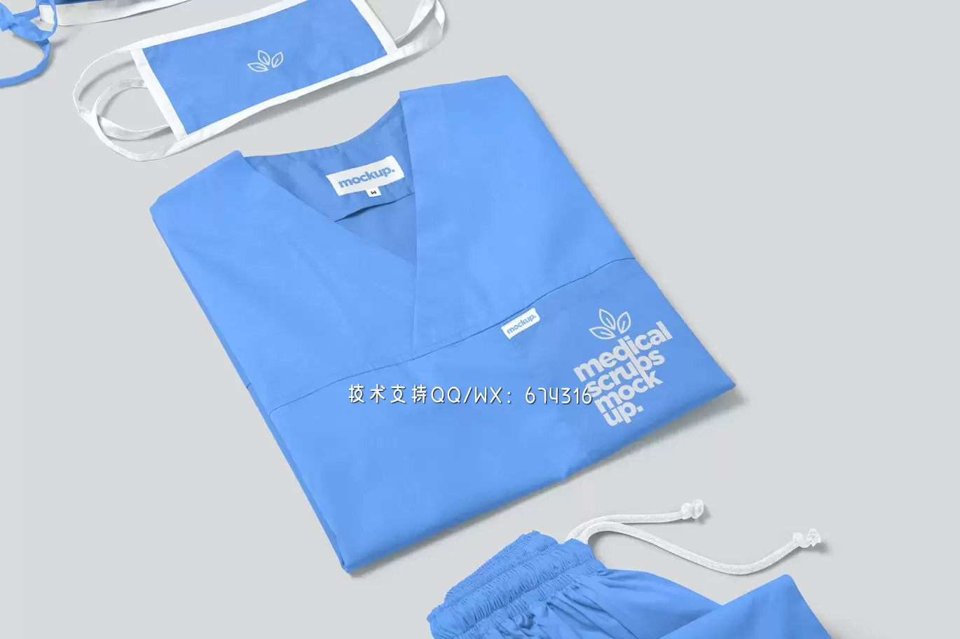 高品质的医院医生病号服服装设计VI样机展示模型mockups下载插图5