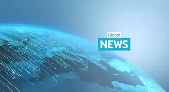 AE模板-粒子拖尾效果全球新闻栏目开场片头 Global News Intro