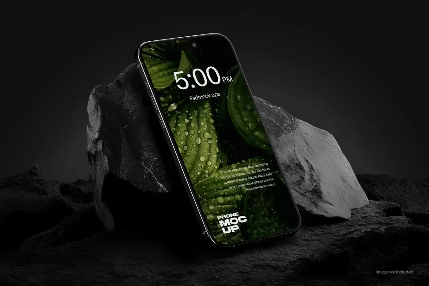 iPhone 和 Rocks 手机样机 (PSD)免费下载