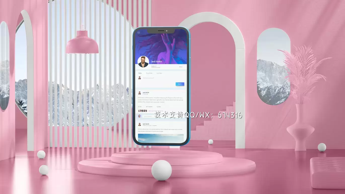 C4D风格的场景APP UI样机展示模型mockups集合下载插图1