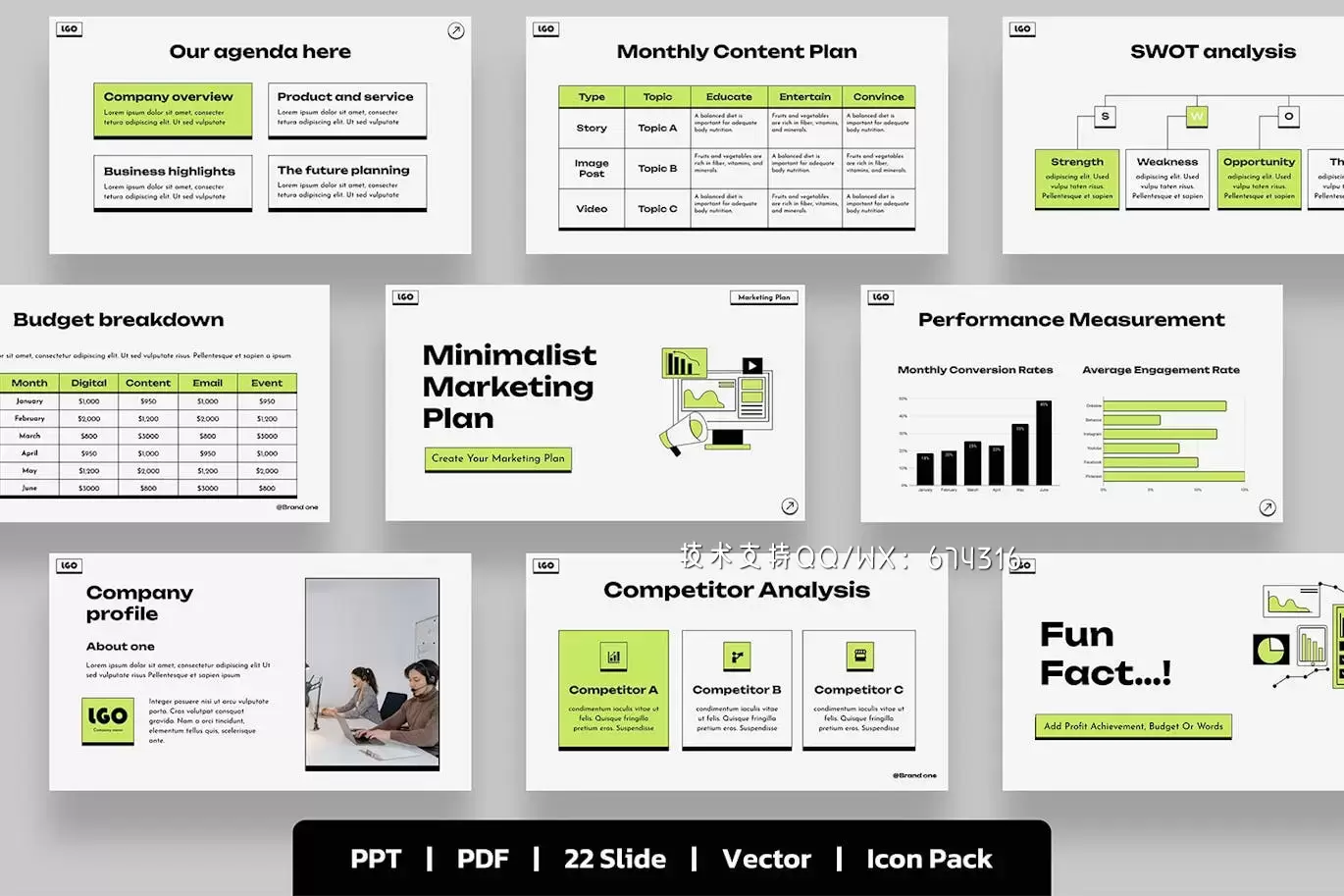 极简营销计划 PPT模版 (PPT,PPTX,PDF)免费下载