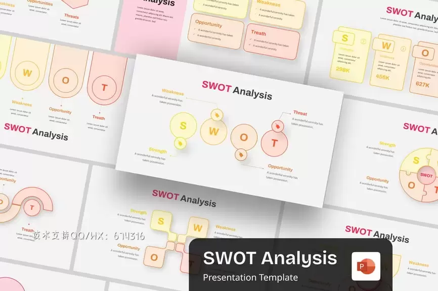 SWOT分析PPT模版 (PPTX)免费下载