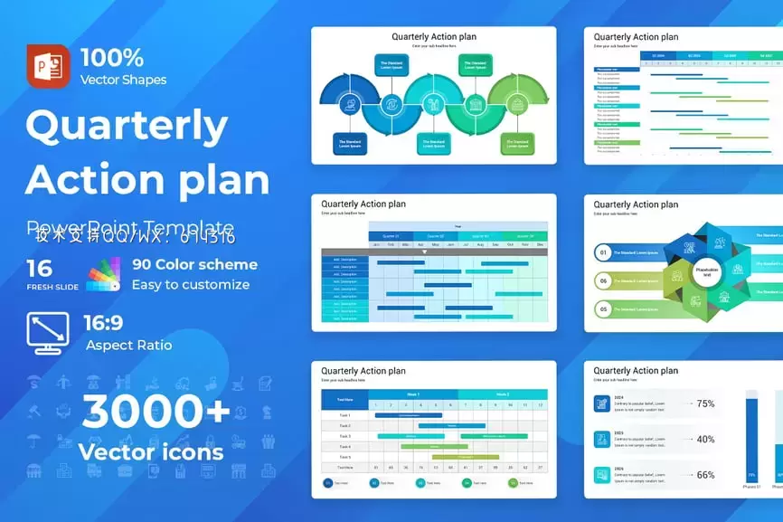 季度行动计划 PPT模版 (PPTX)免费下载