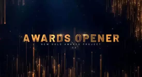 AE模板-唯美奢华线条拖尾粒子颁奖典礼文字标题开场片头 Awards Opener