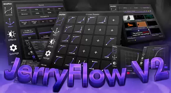 AE脚本-关键帧曲线缓入缓出动画调整预设 JerryFlow V2 v2.0.1