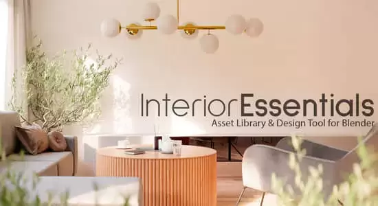 Blender插件-800种室内家具陈设装饰物品模型资产预设 Interior Essentials – Design Tool & Asset Library