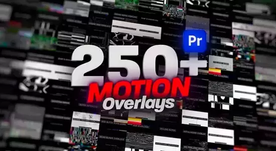 PR模板-250个动态视觉特效素材叠加效果 Animated Motion Overlays Pack For Premiere Pro