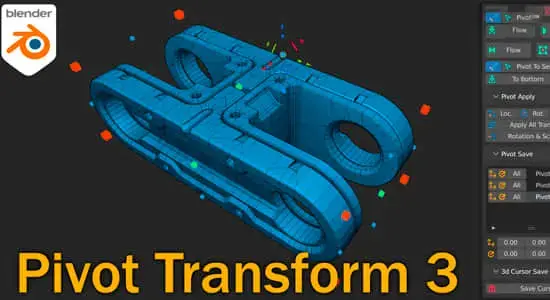 三维模型中心点变换移动Blender插件 Pivot Transform V3.4.0