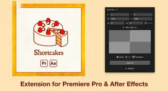 AE/PR脚本-画面分割分屏组合效果 Shortcakes v2.1.4