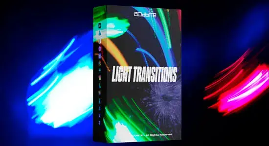 4K视频素材-101个慢速快门流动拖尾光效转场动画 Light Transitions