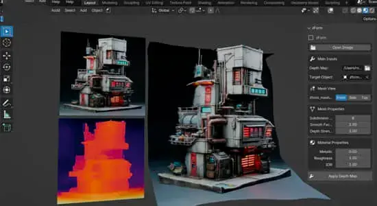 Blender插件-将深度图和图像转换为3D模型 zForm V1.0.4