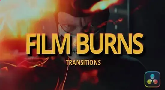 达芬奇模板-30个复古电影胶片灼烧闪光视频转场预设 Film Burn Transitions for Davinci