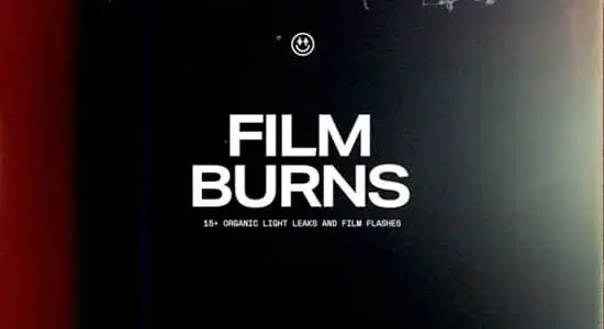 4K视频素材-21个复古电影胶片漏光刮痕纹理动画 Film Burns