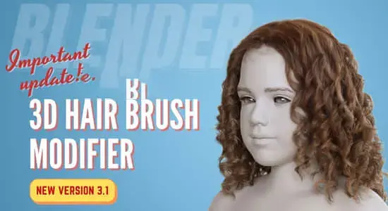 Blender插件-三维毛发笔刷头发制作 3D Hair Brush V4.7