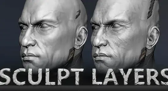 给三维模型雕刻添加更多细节Blender插件 Sculpt Layers V1.0