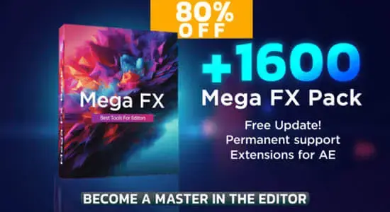 AE脚本-1600个终极视觉特效和转场合集预设包 Mega FX Pack