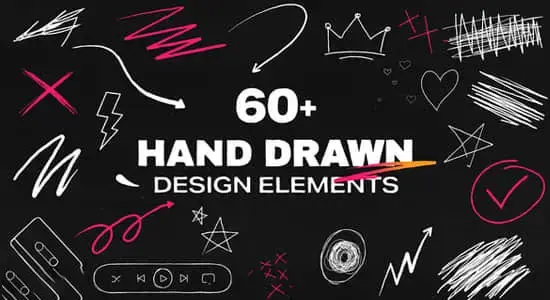 AE模板-60种手绘线条图形涂鸦艺术创作动画 Hand Drawn Doodle Animation Pack