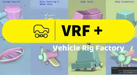 交通工具驾驶汽车绑定Blender插件 VRF – Vehicle Rig Factory Plus V4.4.25