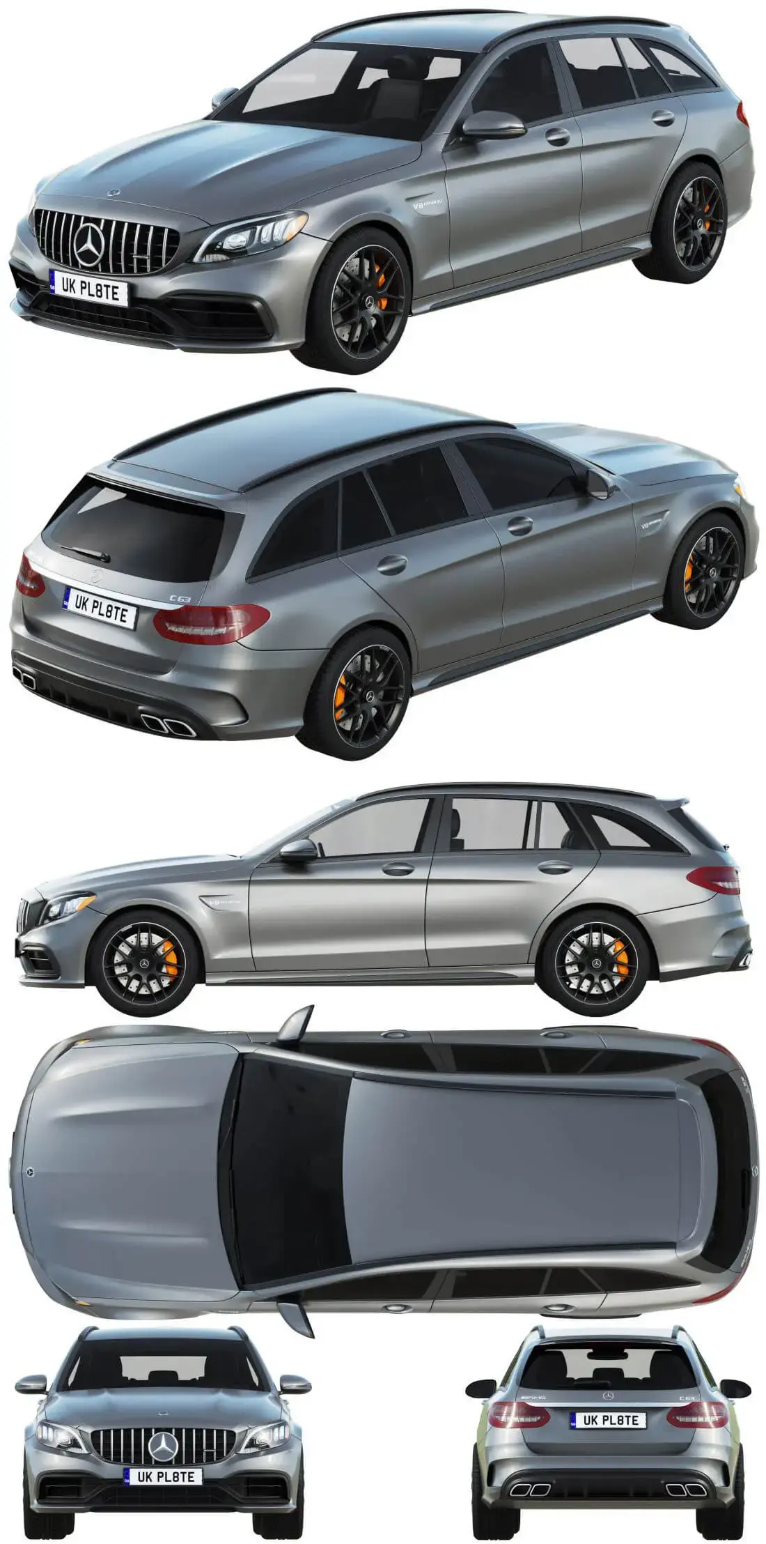 梅赛德斯奔驰AMG C63 Estate汽车3D模型（FBX,MAX）