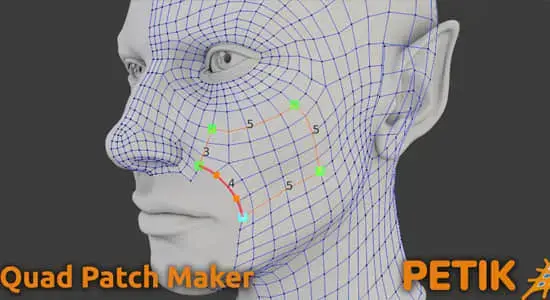 Blender插件-快速自定义重拓扑工具 Petik v2.0.4 – Retopology Patch Maker