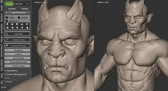 三维模型雕刻建模Blender插件 SpeedSculpt V0.2.9