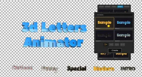 AE脚本-120个三维文字标题动画预设 3D Letters Animator v1.0