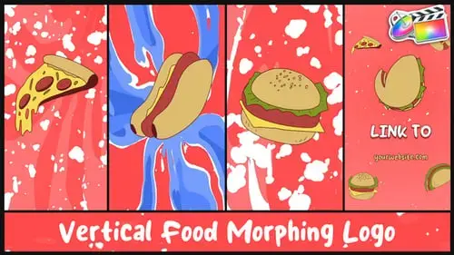 垂直食品变形标志为FCPX模板