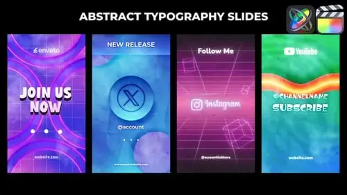 FCPX模板的抽象排版LOGO标志垂直
